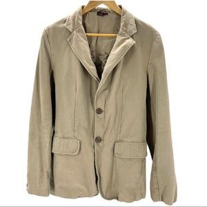 ZARA Man Tan Khaki Over Coat Blazer 100% Cotton